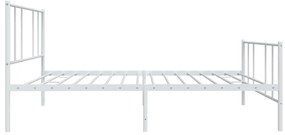 Estrutura de cama com cabeceira e pés 90x200 cm metal branco
