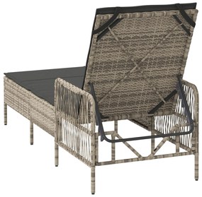 Espreguiçadeira Cinza claro Rattan PE 157 x 55 x 92 cm Dobrável