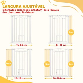 PawHut Barreira de Segurança para Cães Extensível 76-102 cm Barreira p