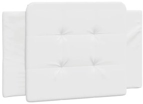 Estrutura de cama c/ luzes LED 90x190cm couro artificial branco