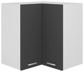 806392 vidaXL Armário de canto parede 57x57x60 contraplacado cinzento