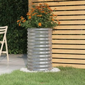 vidaXL Vaso/floreira de jardim aço galvanizado 40x40x68 cm prateado