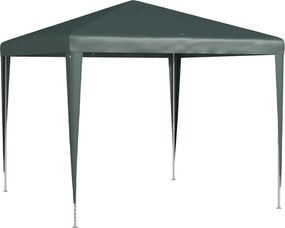Outsunny Gazebo de Jardim 2.7x2.7 m com Estacas e Cordas, Estrutura em Aço e Revestimento em PE, Verde Escuro | Aosom Portugal
