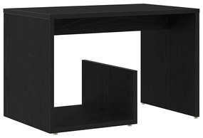Mesa de Apoio vidaXL Preta em Madeira de Carvalho 59x36x38 cm