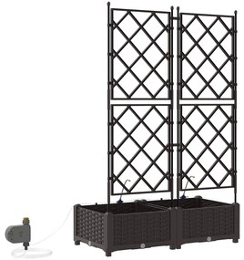 Jardineiras de Jardim 1 pc Castanho 80 x 40 x 126 cm Plástico