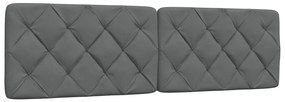 vidaXL Almofadão de cabeceira 180 cm tecido cinzento-escuro