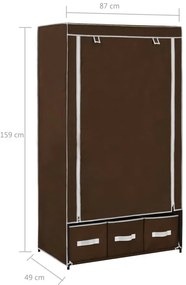 Roupeiro 87x49x159 cm tecido castanho
