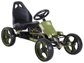 HOMCOM Go-Kart a pedais para crianças acima de 3 anos com freio  embreagem assento ajustável máx. 35 kg 105x54x61cm Verde