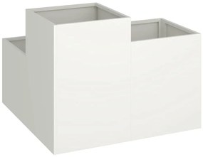 Jardineira vidaXL 80x80x60 cm Aço Branco