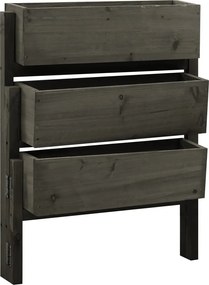 vidaXL Floreira dobrável para jardim 60x14x75 cm abeto maciço cinzento