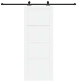 Porta Deslizante vidaXL com Conjunto de Hardware 'ORKDAL'Branca Madeir