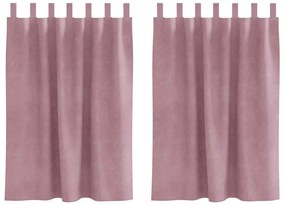Cortinas Blackout vidaXL com Laços para Pendurar 2 pcs Veludo Rosa Esc
