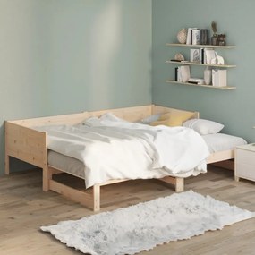 Estrutura sofá-cama de puxar 2x(90x200) cm pinho maciço