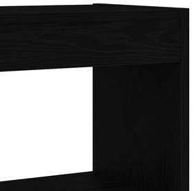 Armário de Livros/Divisor de Ambiente em Carvalho Preto 80x30x198 cm