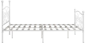 Estrutura de cama com estrado de ripas 180x200 cm metal branco