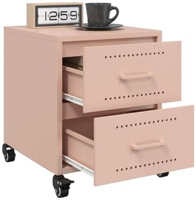 Mesas de cabeceira 2 pcs 36x39x43,5 cm aço rosa