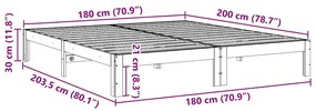 Cama sem colchão 180x200 cm madeira de pinho maciça branco
