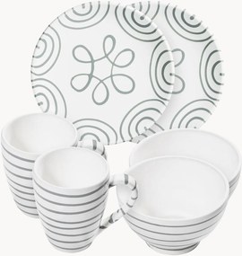 Conjunto de pequeno-almoço artesanal Graugeflammt, 2 pessoas, conjunto de 6
