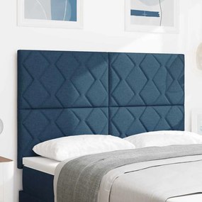 Cabeceira vidaXL Design de Blocos de Diamante Azul 144 cm Tecido