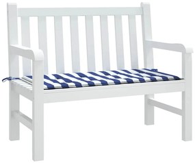 Almofadão p/ banco jardim 120x50x4 cm tecido oxford azul/branco