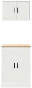 Armários de garagem 2 pcs derivados de madeira branco