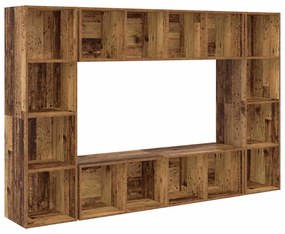 Conjunto de móvel de TV 4 pcs Castanho 37 x 37 x 142.5 cm