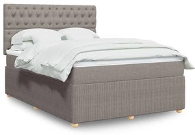 Cama com molas/colchão 140x190 cm tecido castanho-acinzentado