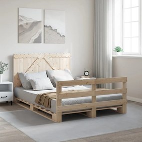 vidaXL Estrutura de cama com cabeceira 160x200 cm pinho maciço