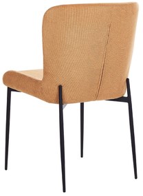 Conjunto de 2 cadeiras de jantar em tecido laranja ADA Beliani