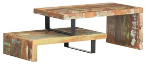vidaXL 2 pcs conjunto de mesas de centro madeira recuperada maciça