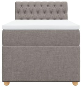 Cama com molas/colchão 90x190 cm tecido castanho-acinzentado