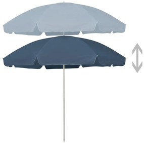 Guarda-sol de praia 300 cm azul