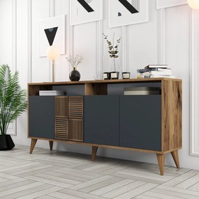 Console Milan – Walnut/Anthracite – 160 cm x 78 cm