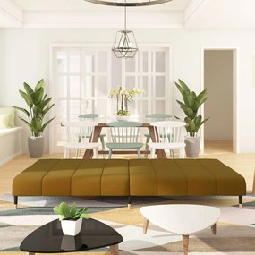 Sofá-Cama Laila em Veludo - Castanho - Design Moderno