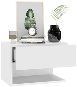 Mesas de cabeceira montagem na parede 2 pcs branco