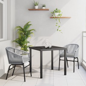 vidaXL Conjunto de Jantar de Jardim de 3 Peças - Rattan Cinza