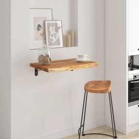 vidaXL Prateleira de parede retangular 50x40x2,5 cm acácia maciça