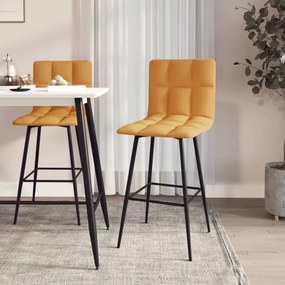 vidaXL Bancos de bar 2 pcs veludo castanho