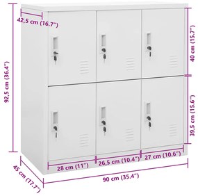 Cacifo 90x45x92,5 cm aço cinzento-claro