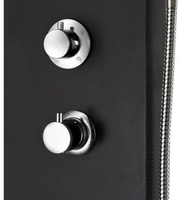 Coluna de duche em alumínio 20x44x130 cm preto