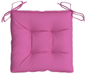 Almofadões de cadeira 4 pcs 50x50x7 cm tecido oxford rosa