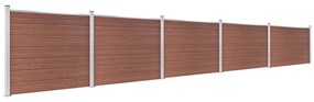 Conjunto painel de cerca 872x146 cm WPC castanho