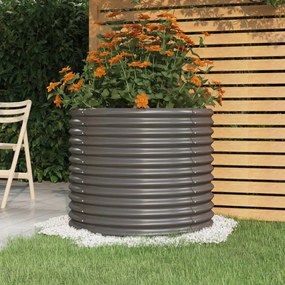 318859 vidaXL Vaso/floreira de jardim aço revestido a pó 80x80x68 cm cinza