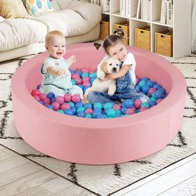 Piscina de bolas de espuma redonda 105 cm para crianças pequenas com 200 bolas Rosa
