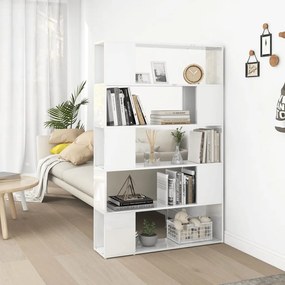vidaXL Estante/divisória derivados de madeira branco brilhante