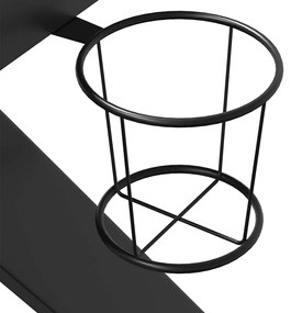 Secretária de gaming c/ pernas em forma de K 90x60x75 cm preto