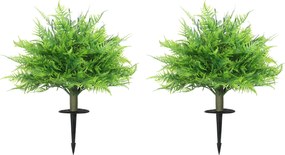 HOMCOM Arbustos de Samambaia Boston Artificiais resistentes aos UV, Plantas Artificiais com Estacas, Conjunto de 2, 60 cm para Jardim, Varanda | Aosom Portugal