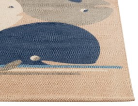 Tapete de algodão creme com motivo de de baleias 80 x 150 cm SEAI Beliani