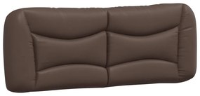 Estrutura cama c/ luzes LED 120x200cm couro artificial castanho