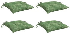 Almofadões p/ cadeira 4 pcs 50x50x7 cm tecido padrão folhas